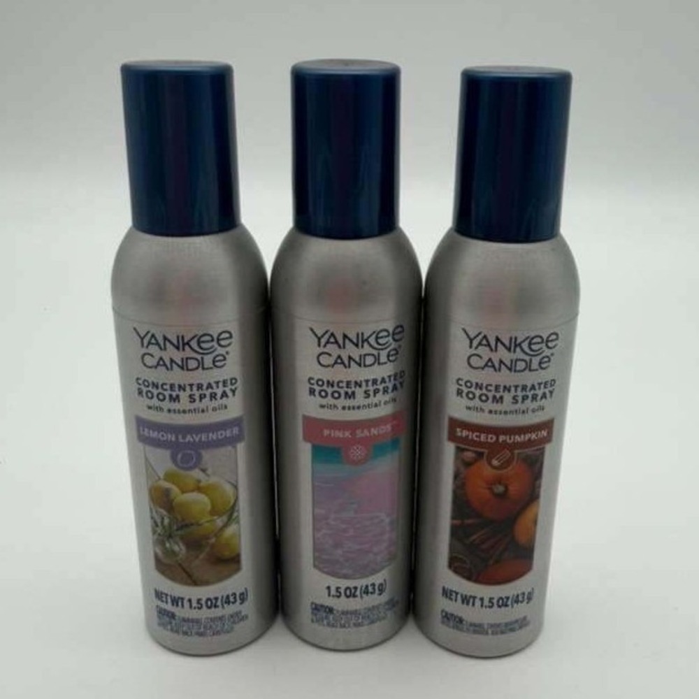 Yankee Candle Concentrated Room Spray 3 Pink Sands Lemon Lavender Spiced Pumpkin